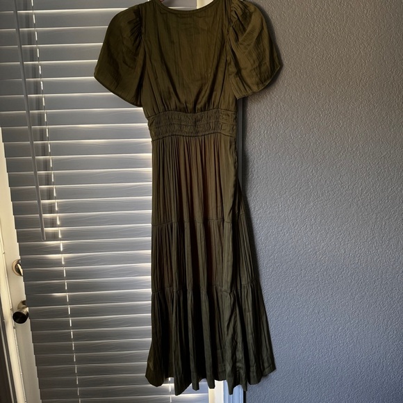 SUMMER COLLECTION ANTHROPOLOGIE Olive Green Maxi Dress Somerset collection - Picture 14 of 14